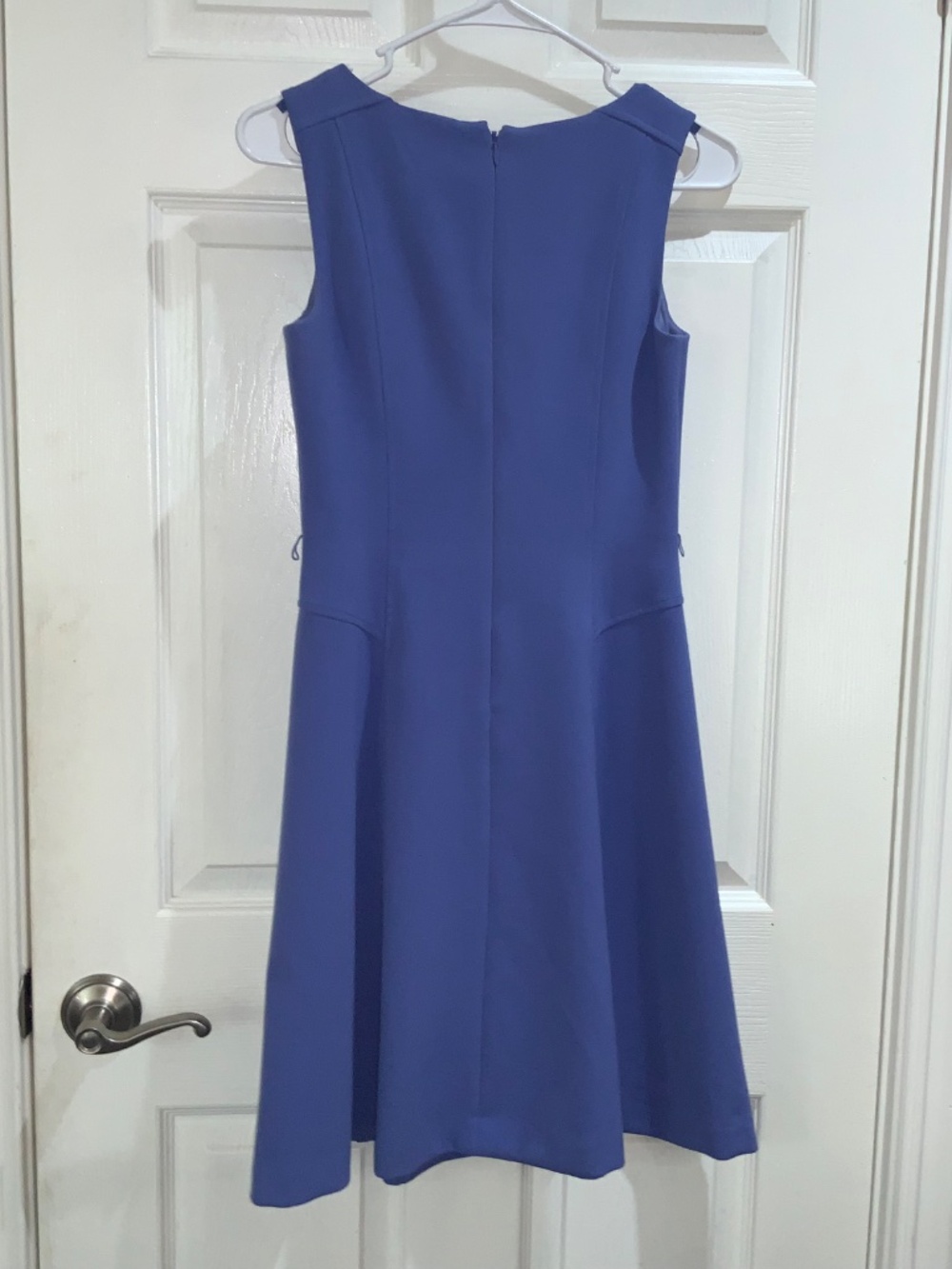 White House Black Market purple fit flare sleeveless dress Sz 00 lined - Picture 5 of 8